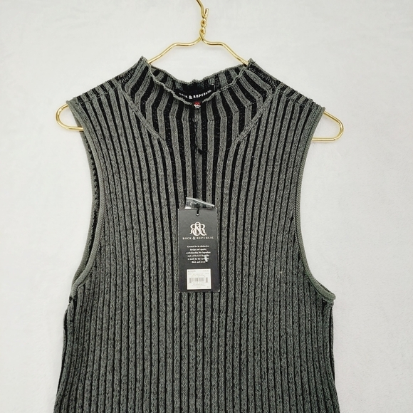 Rock & Republic Black Gray Sleeveless Sweater Dress 2569 NWT - Picture 3 of 10